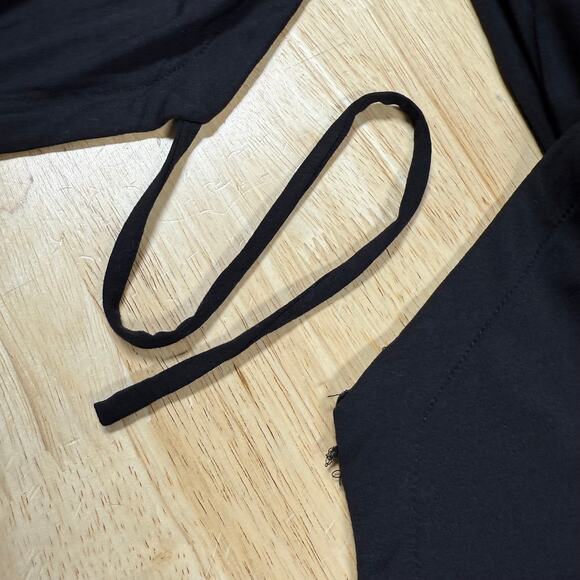 Eileen Fisher Short Sleeve Tencel Black Tie Front Cardigan Top Size L *Damaged* - Picture 5 of 7